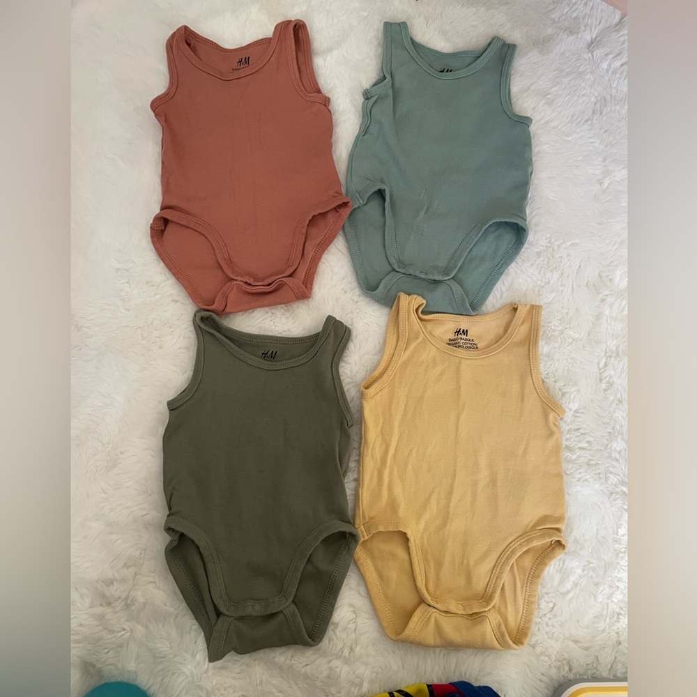 H&M Kids One Pieces Set - Rust, Blue, Yellow, and Olive